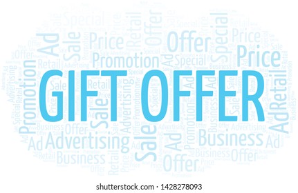 Gift Offer word cloud. Wordcloud made with text only.