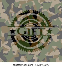 Gift on camo texture