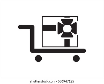 gift on the cart icon, vector illustration eps10