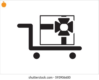 gift on the cart icon, vector illustration eps10
