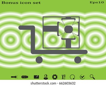 gift on the cart icon, vector illustration eps10