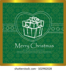 Gift on green background,Vector