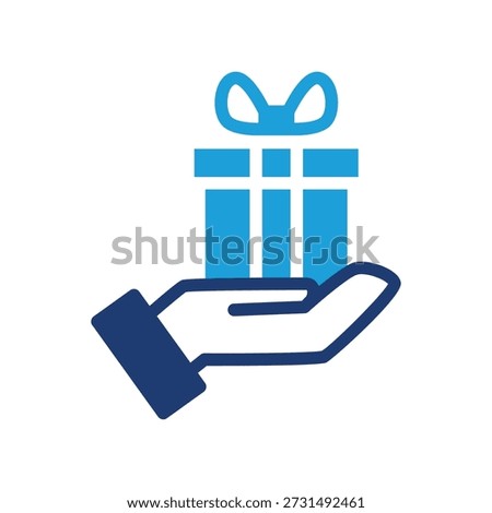 gift on hand colored icon vector design good for web or mobile app