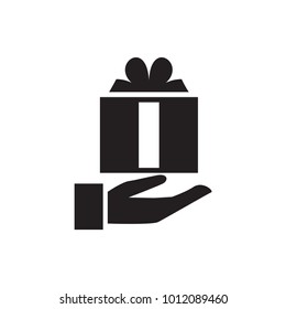 gift on hand icon illustration isolated vector sign symbol