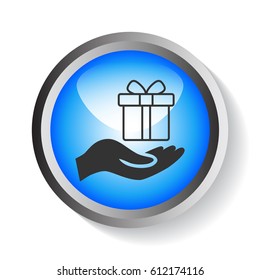 Gift on the hand icon Vector.