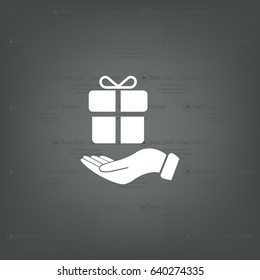 gift on hand web icon. vector design