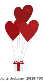 Gift on a parachute. vector