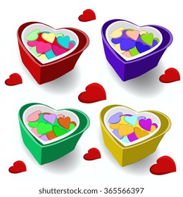 Gift on Valentine's Day. A box of sweets. Box with hearts.Birthday gift. Gift for a holiday