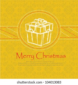 Gift on yellow  background,Vector