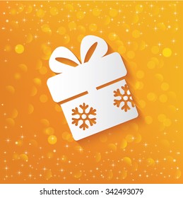 Gift on yellow background,vector