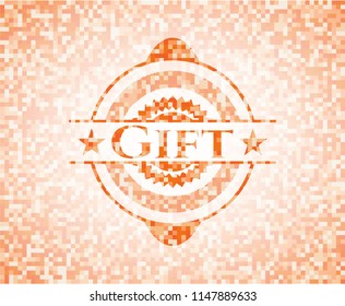 Gift orange mosaic emblem