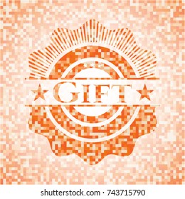 Gift orange mosaic emblem