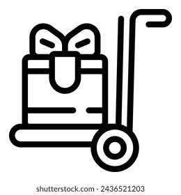 Gift outlet icon outline vector. Offering delivery service. Online surprise marketplace