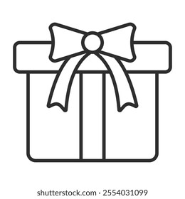Gift outline icon, editable vector illustration and transparent graphic element. Isolated on white background
