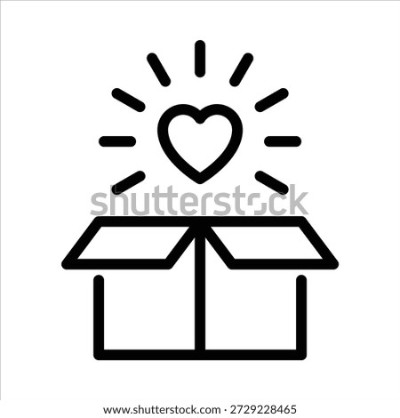 Gift outline icon. Giftbox black line illustration.