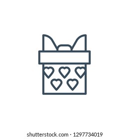 Gift outline style icon. Valentine's Day and Love theme for websites of web design and mobile applications.