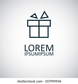 gift outline, thin, flat, digital icon for web and mobile
