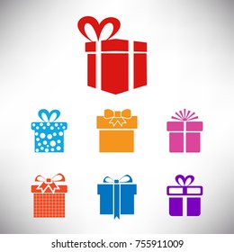 Gift package on white background. Vector illustration.