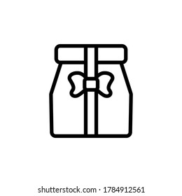 Gift package present icon. Simple color with outline vector elements of present icons for ui and ux, website or mobile application
