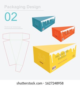 Gift Packaging with Handle mockup for meal and everything. Box packaging die cut template design. 3d mockup stock illustrator