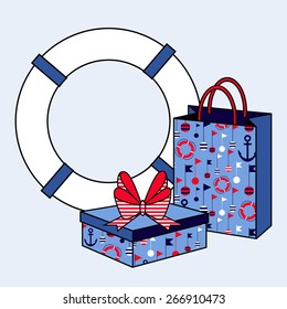 Gift packing. Frame for your text. Vector illustration.
