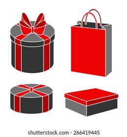 Gift packing. Vector illustration on white background. 