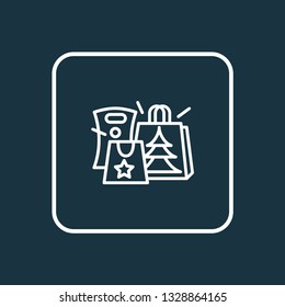 Gift paper bag icon line symbol. Premium quality isolated merchandise element in trendy style.