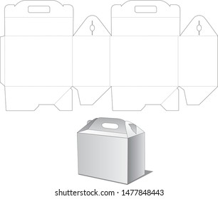 Gift Paper Box with Die Cut Template