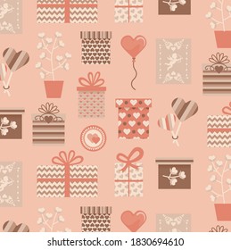 Fondo de envoltura de papel de regalo para el día de San Valentín. Fondo de amor