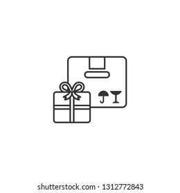 Gift parcel pox isolated icon. Symbol for your web site design, logo, app, UI. Vector illustration, EPS - Vector