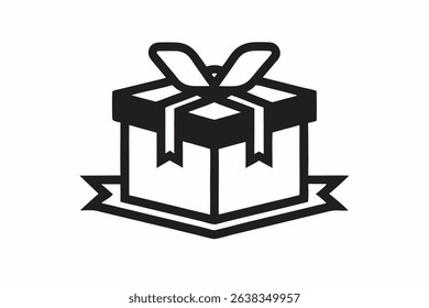 gift parcel ribbon vector icon