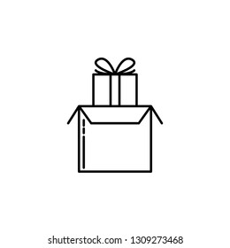 gift parcel. Signs and symbols can be used for web, logo, mobile app, UI, UX on white background