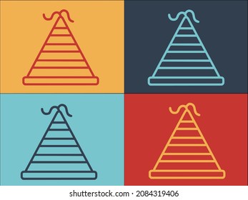 Plantilla de logotipo de sombrero de fiesta de regalo, sencillo icono plano de celebración, regalo, fiesta
