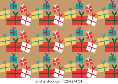 Gift pattern design for background,wallpaper,clothing,wrapping,Batik,fabric,Vector illustration style.