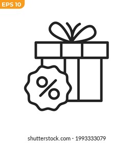 gift percentage store icon symbol template for graphic and web design collection logo vector illustration