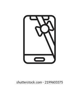 Gift Phone Outline Symbol Vektorgrafik Illustration