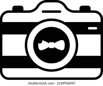 Gift for Photographer dad Vector Icon Design, Happy Fathers Day Symbol, Dads Gift Elements Sign, Parents Day Stock illustration, Digital Camera with mustache Concept 