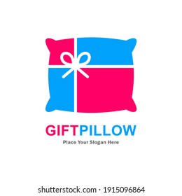 Gift pillow vector logo template. Suitable for business, web, shop, celebration, relaxion, present