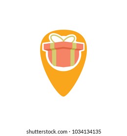 Gift Pin Logo Icon Design