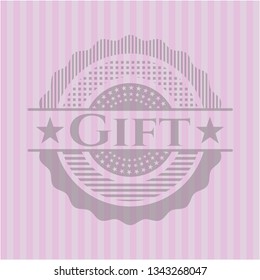 Gift pink emblem. Retro