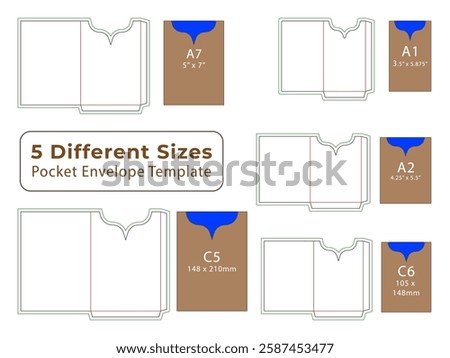 Gift Pocket Envelope Dieline Template