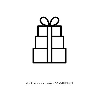 Gift premium line icon. Simple high quality pictogram. Modern outline style icons. Stroke vector illustration on a white background. 