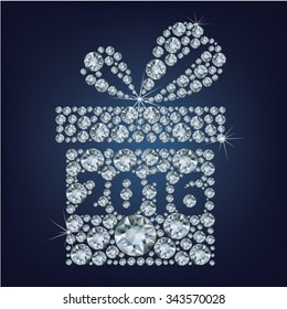 Gift present with 2016 made up a lot of diamonds