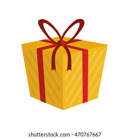 gift present bowtie ribbon icon. Flat and Isolated illustration. Vector illustration