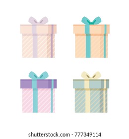 Gift Present Box Vector Illustration for Scrapbook, Posters, Web, Greeting Cards, hang tags
