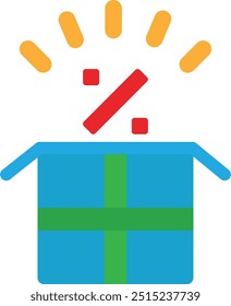 Geschenk präsentieren Feier Symbol Vektor flache Illustration