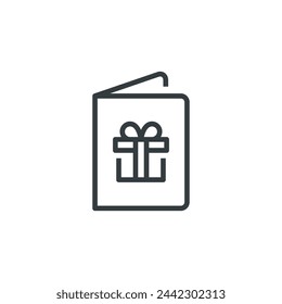 Gift present coupon card icon, vector illustration