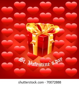 Gift present with fly hearts