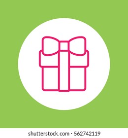gift present  giftbox with bow ribbon line