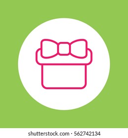 gift present  giftbox with bow ribbon line